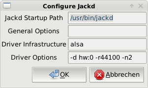 Jackd configuration dialog