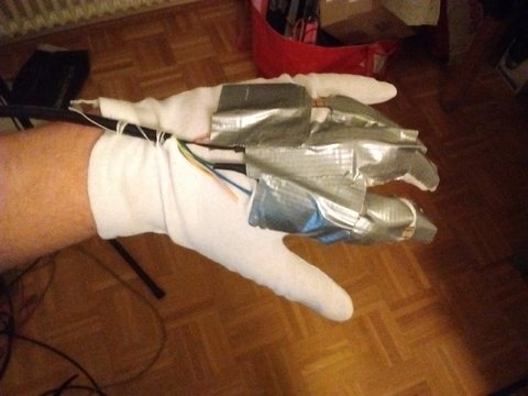 Glove with flex sensors